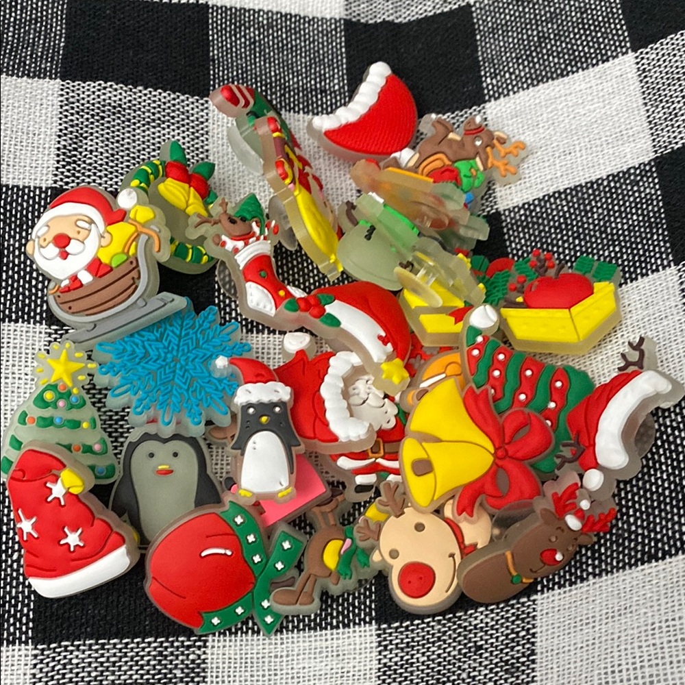 Festive Christmas Croc Charms set of 32 Jibbitz Crafts
